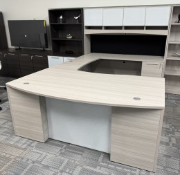 Bow Front U-Shaped Desk with Modesty Panel